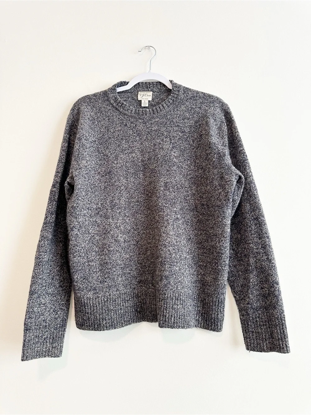 J. Crew Men's Gray Heather Crewneck Wool Sweater